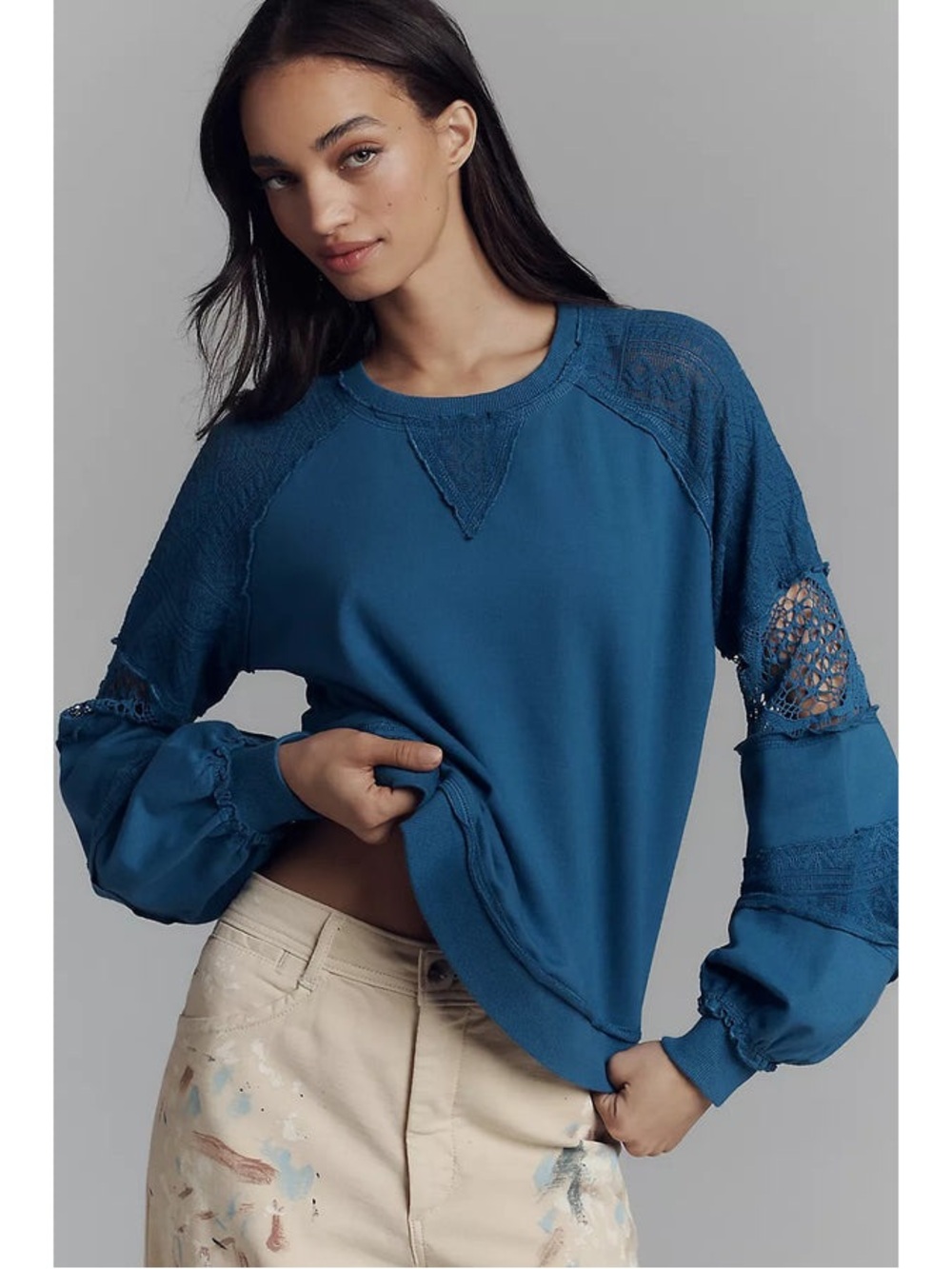 Nwot Anthropologie balloon lace tee